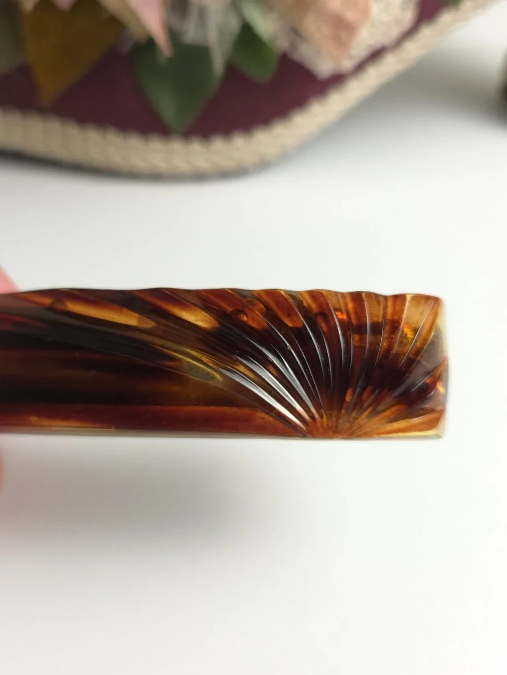 Vintage Tortise Shell Style Hair Barrette Made in France 3.5